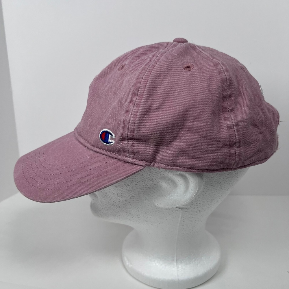Champion Hat Pink Canvas Cap Strapback Adjustable Sports‎ Casual Minimalist